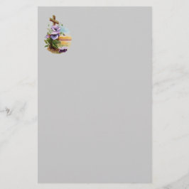 木の十字に紫の花 便箋