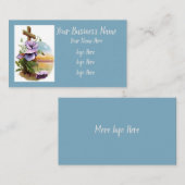 木の十字に紫の花 名刺 (正面/裏面)