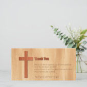 木の十字のキリスト教の悔やみや弔慰はHカード感謝していしています サンキューカード (スタンド正面)