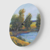 木の反射II ラージ壁時計 (傾斜)