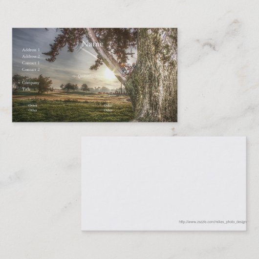 木の名刺に登場するヒョウ人形 名刺 (正面/裏面)