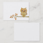 木の名刺の眠いフクロウ 名刺 (正面/裏面)