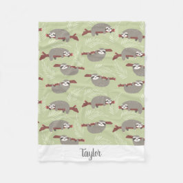 木の名前をカスタムするの文字でつるすかわいくおもしろいな怠惰 フリースブランケット