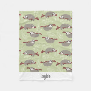 木の名前をカスタムするの文字でつるすかわいくおもしろいな怠惰 フリースブランケット