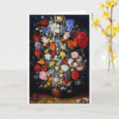 木の器の花、ヤン·ブルーヘル·ザ·エルダー カード (黄色い花)