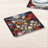 木の器の花、ヤン·ブルーヘル·ザ·エルダー スクエアペーパーコースター (アングル)