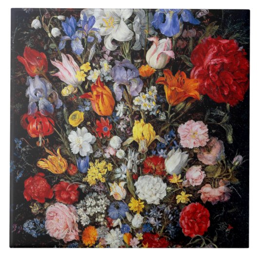 木の器の花、ヤン·ブルーヘル·ザ·エルダー タイル (正面)