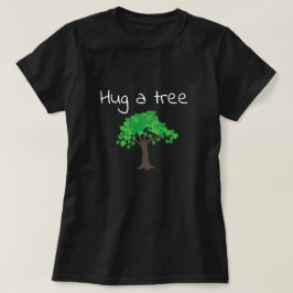 木の図と言葉をハグする Tシャツ
