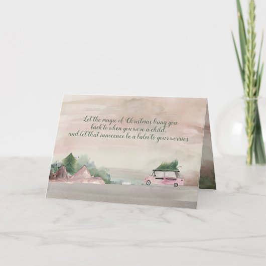 木の国のクリスマスシーンを持ち帰る カード (正面)