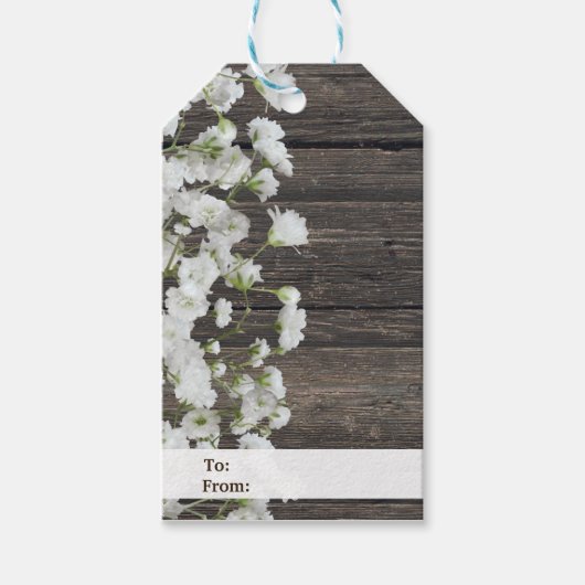 木の国の結婚式で素朴の赤ちゃんの息 ギフトタグ (正面)