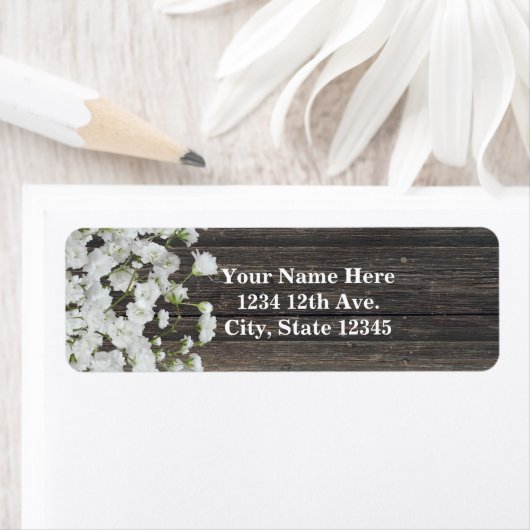 木の国の結婚式で素朴の赤ちゃんの息 ラベル (インサイチュ)