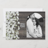 木の国の結婚式で素朴の赤ちゃんの息 招待状 (裏面)