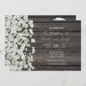 木の国の結婚式で素朴の赤ちゃんの息 招待状 (正面/裏面)