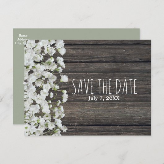 木の国の結婚式で素朴の赤ちゃんの息 案内ポストカード (正面/裏面)