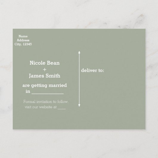 木の国の結婚式で素朴の赤ちゃんの息 案内ポストカード (裏面)