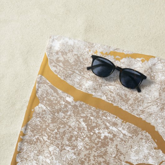 木の地図1 ビーチタオル (インサイチュ)