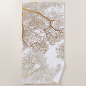 木の地図1 ビーチタオル (正面)