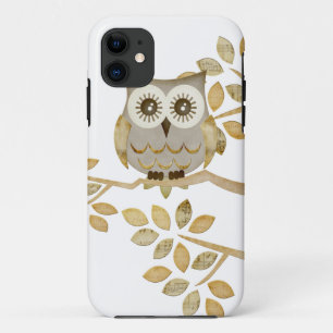 木の場合の広い目のフクロウ iPhone 11 ケース