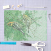 木の大枝のティッシュペーパーの鳥 薄葉紙 (クラフト)