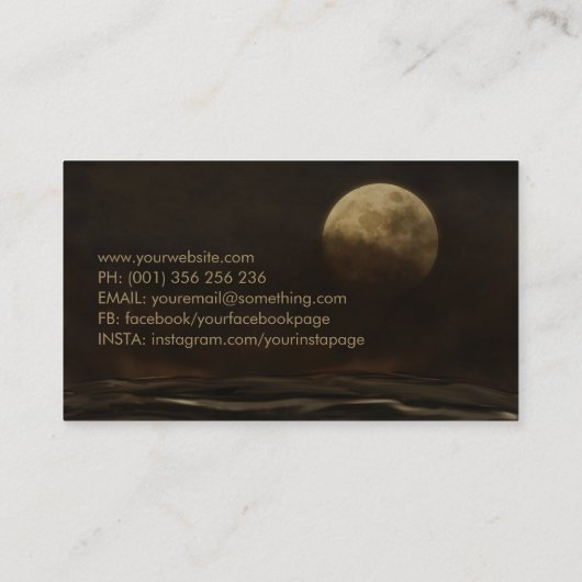 木の女神 – 月崇拝 名刺 (裏面)