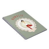 木の姿勢のナマステ-ヨガのAsanaのノート ノートブック (右側)