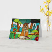 木の姿勢のメッセージカード カード (黄色い花)