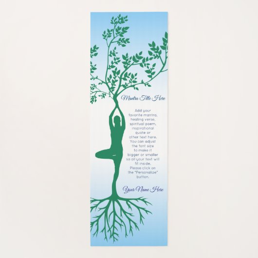 木の姿勢のVrksasanaのヨーガ行者のシルエットは自然を定着させます ヨガマット (裏面)