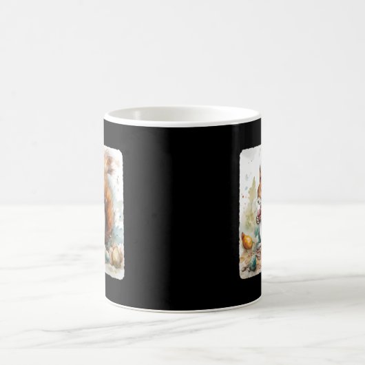 木の実のコレクションを持つリス自然 コーヒーマグカップ (中央)