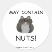 木の実の冬の白いハムスターを含む5月 ラウンドシール (正面)