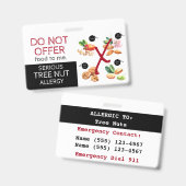 木の実の食物アレルギー警告ラベル バッジ (正面＆裏面)