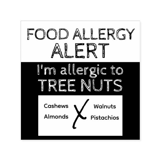 木の実の食物アレルギー警告 セルフインキングスタンプ (デザイン)