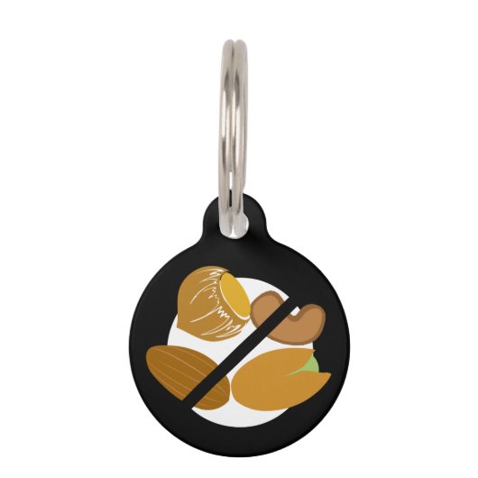 木の実アレルギーの子どもの緊急連絡情報 ペット ネームタグ (正面)