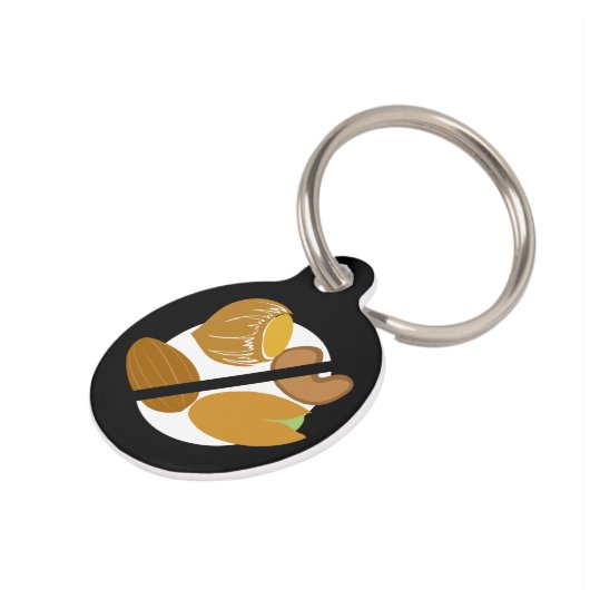 木の実アレルギーの子どもの緊急連絡情報 ペット ネームタグ (側面)