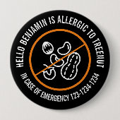 木の実アレルギーバッジ 缶バッジ (正面)
