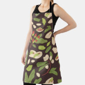 木の実、貝殻、ふすまを使った継ぎ目のないピスタチオの模様 エプロン (インサイチュ)