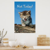 木の小さな子猫 ポスター (キッチン)