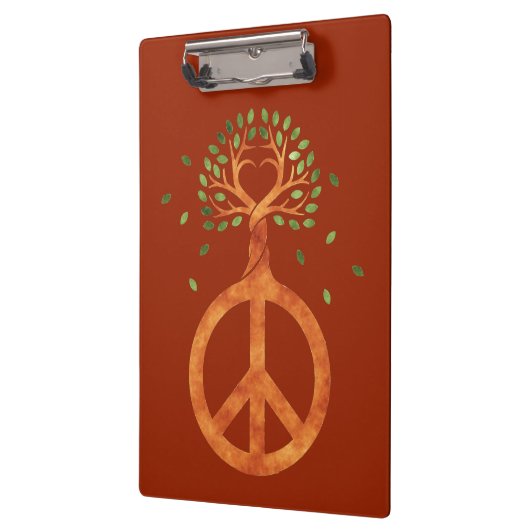 木の平和 – フラワーパワーハート1 クリップボード (左)