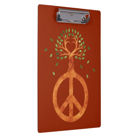 木の平和 – フラワーパワーハート1 クリップボード (右)
