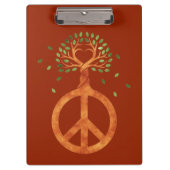 木の平和 – フラワーパワーハート1 クリップボード (正面)