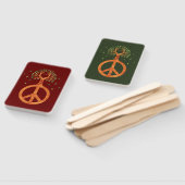 木の平和 – フラワーパワーハート1 ハンドファン (組立なし)