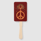 木の平和 – フラワーパワーハート1 ハンドファン (正面)