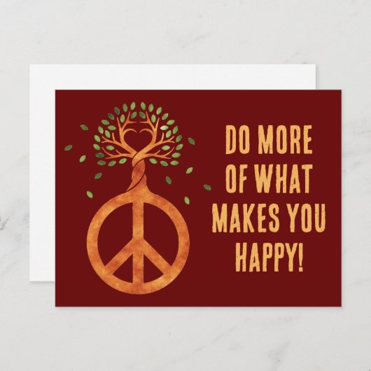 木の平和 – フラワーパワーハート1 ポストカード (正面/裏面)