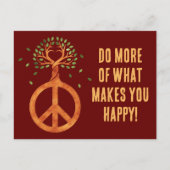 木の平和 – フラワーパワーハート1 ポストカード (正面)