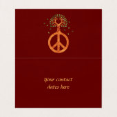 木の平和 – フラワーパワーハート1 名刺 (内部フラット)