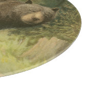 木の幹で歩んでいるツキノワグマ カッティングボード (角)