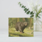 木の幹で歩んでいるツキノワグマ ポストカード (スタンド正面)