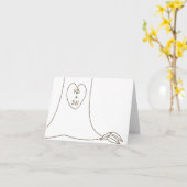 木の幹に彫られたイニシャル カード - オーダーメイド (黄色い花)