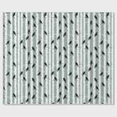 木の幹に止まった黒い鳥ラッピング紙 ラッピングペーパー (フラット)