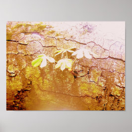 木の幹の新落ちたしい成長 ポスター