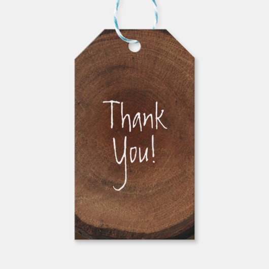 木の幹の樹皮の国素朴の結婚式の好意 ギフトタグ (正面)